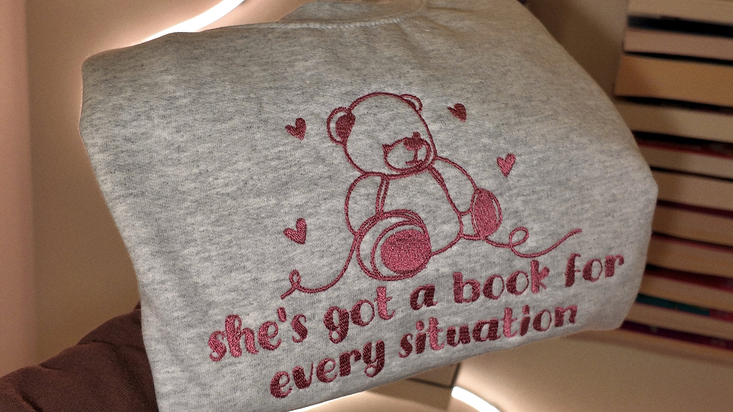 She's Got A Book For Every Situation Sweatshirt