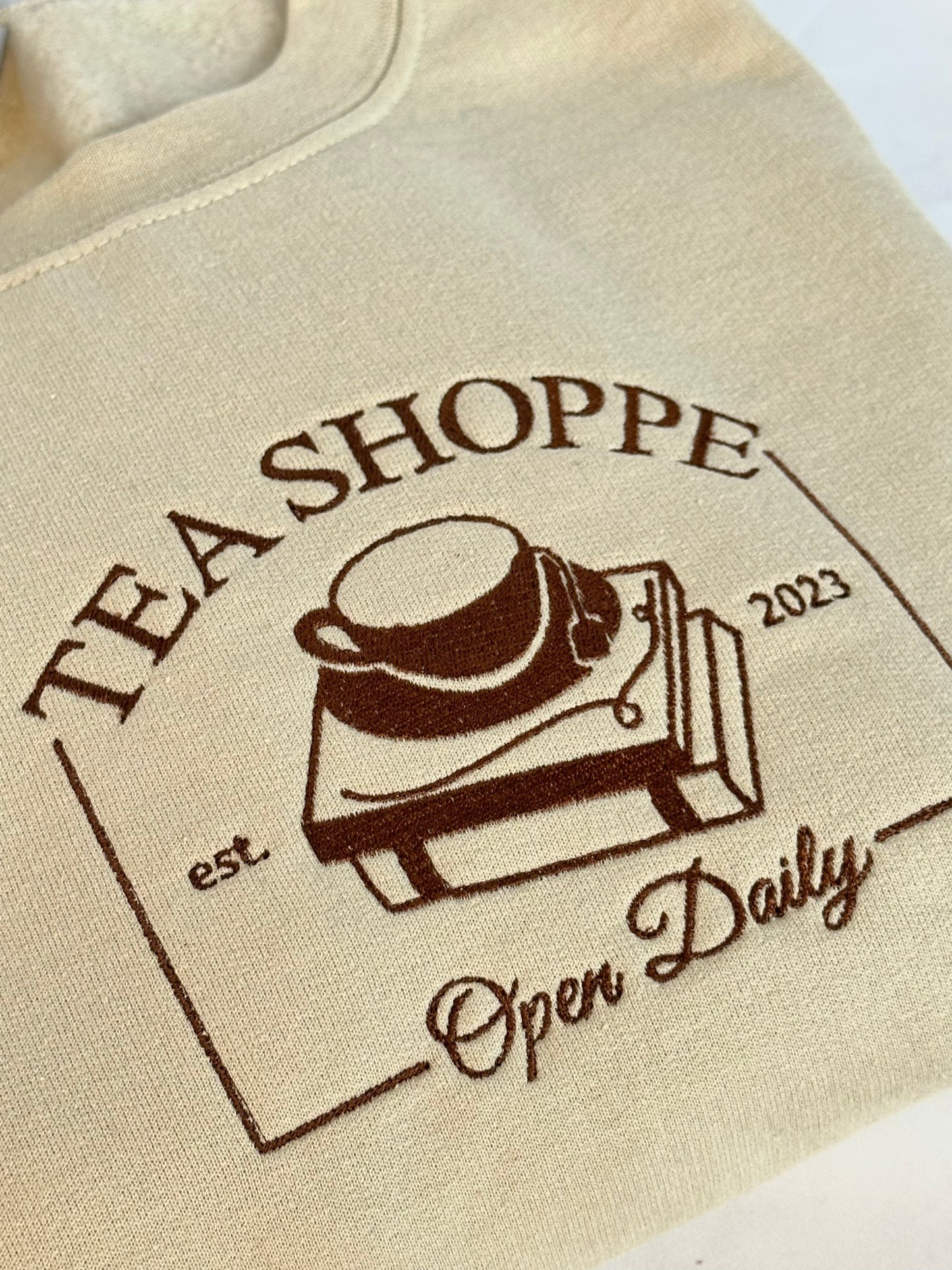 Tea Shoppe Embroidered Sweatshirt