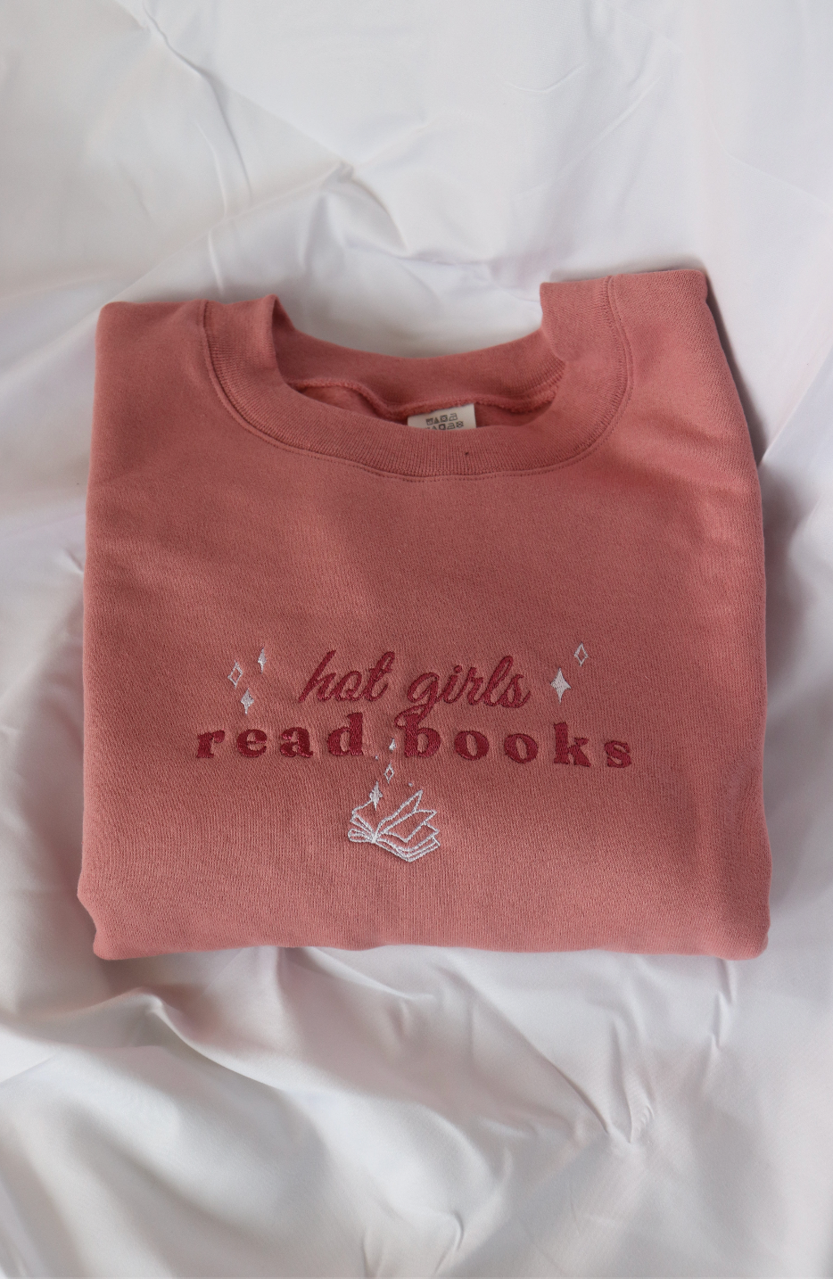 Hot Girls Read Books Embroidered Sweatshirt