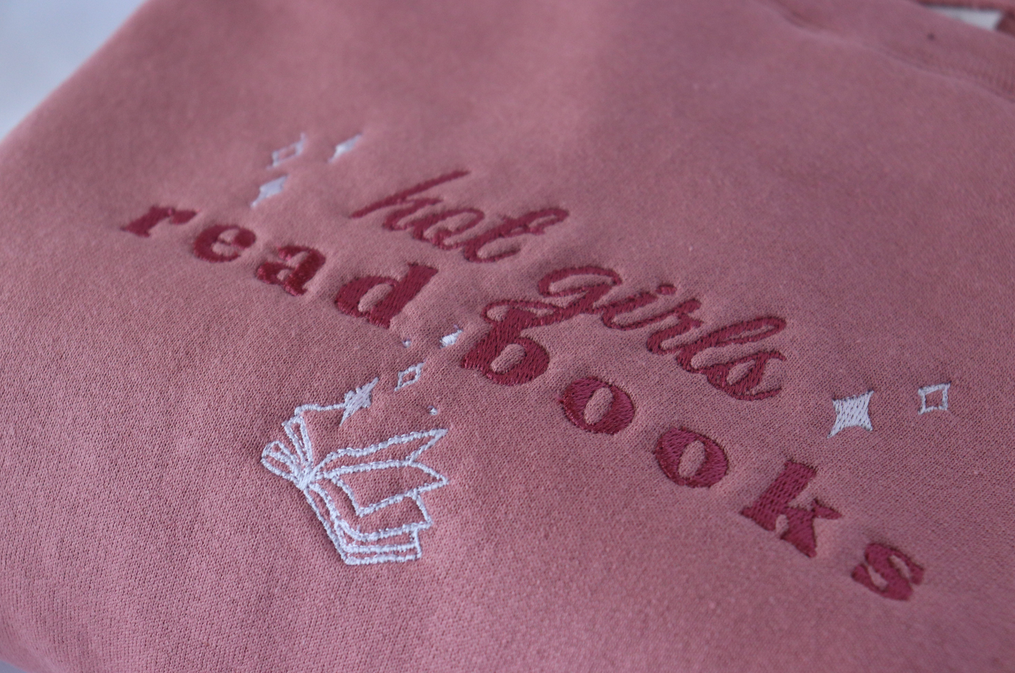 Hot Girls Read Books Embroidered Sweatshirt