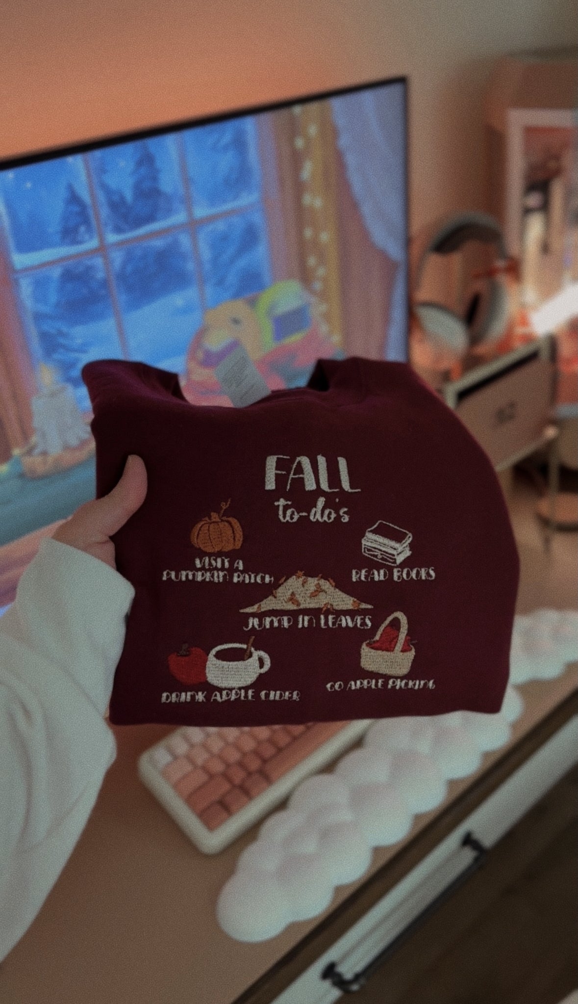 Fall To-Do's Embroidered Sweatshirt