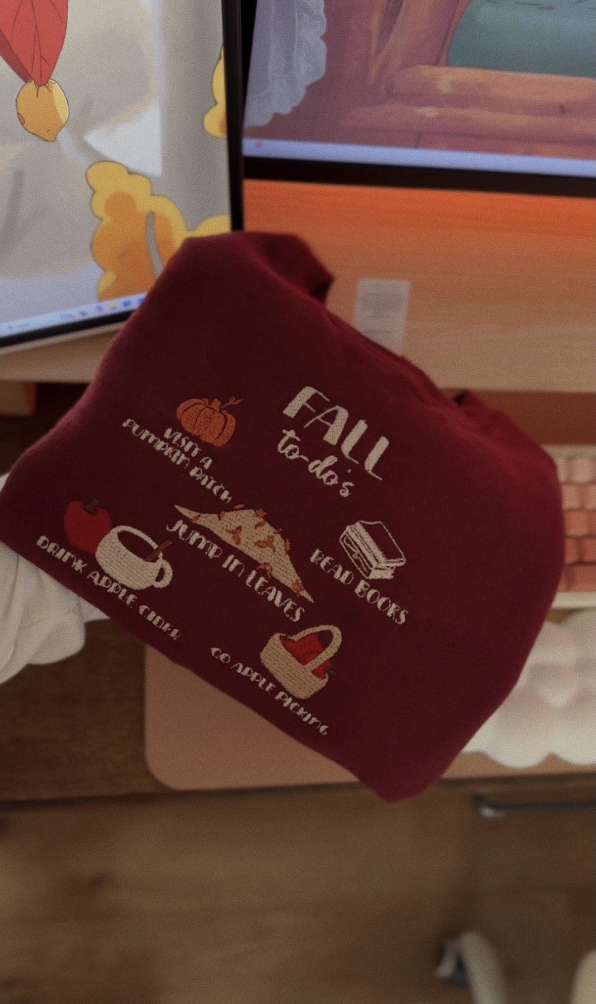 Fall To-Do's Embroidered Sweatshirt